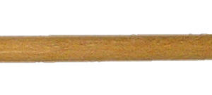 Wooden broomstick with metal connector end.